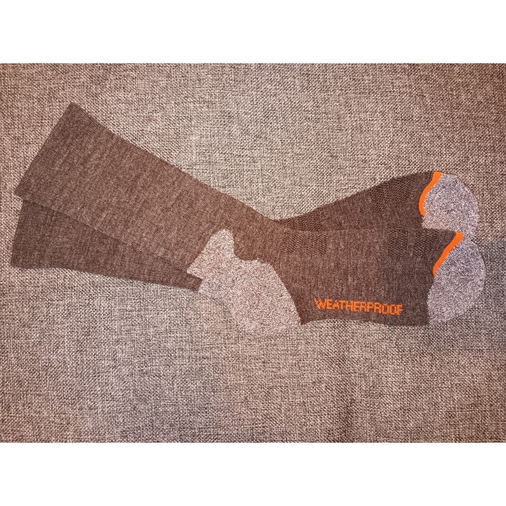 Socks Mens M 4 To 9 New Weatherproof Two Tone  Gray Thick Boot Hunting Hiking